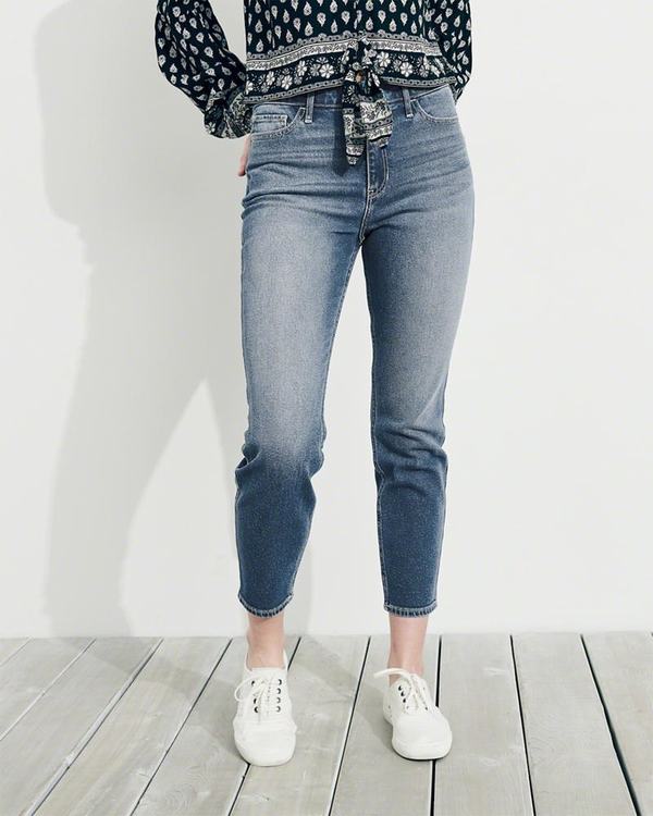 Jeans Hollister Donna Vintage Stretch Alte-Rise Crop Super Skinny Lavaggio Italia (576XMNID)